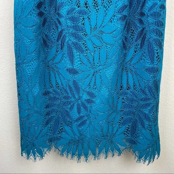 NWT Lilly Pulitzer Kayleigh Blue Floral Lace Mini Dress Sz 00 Sleeveless - Picture 8 of 11